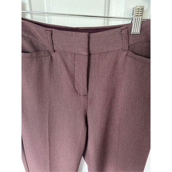 Express red burgundy dress pants size 0R stretch columnist barley boot mid rise - Picture 2 of 5